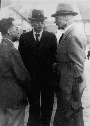 Mitglieder des Freiburger Kreis: Prof. Adolf Lampe, Prof. Constantin von Dietz, Prof. Walter Eucken